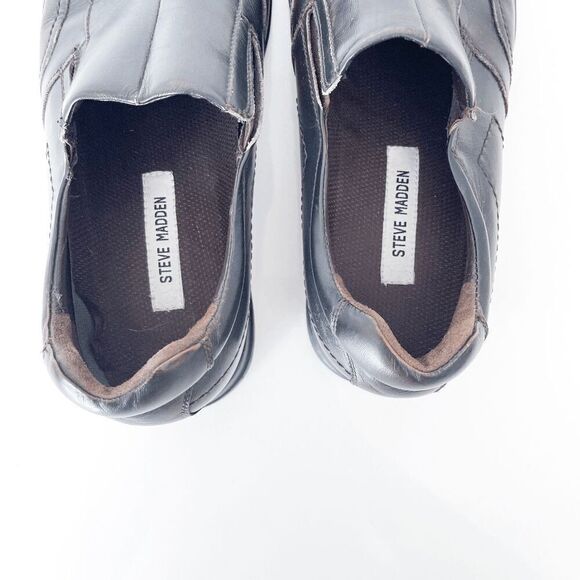 Steve Madden Gabriel Mens Leather Slip On Loafer Shoes Dark Brown 11 - Picture 5 of 8